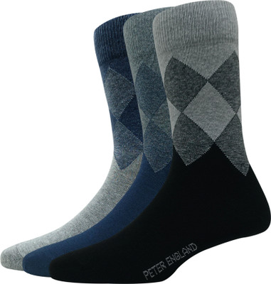 PETER ENGLAND Men Argyle Calf Length(Pack of 3)