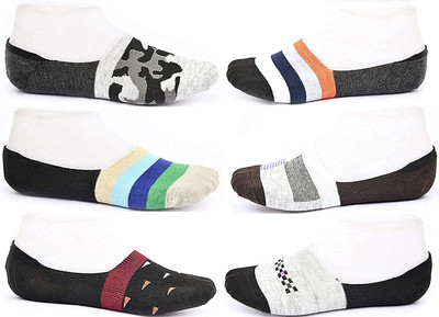 FATON Men Printed, Laser Cut, Solid Low Cut(Pack of 6)
