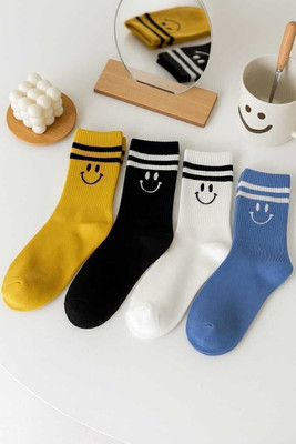 The jem den Boys & Girls Printed Mid-Calf/Crew(Pack of 4)