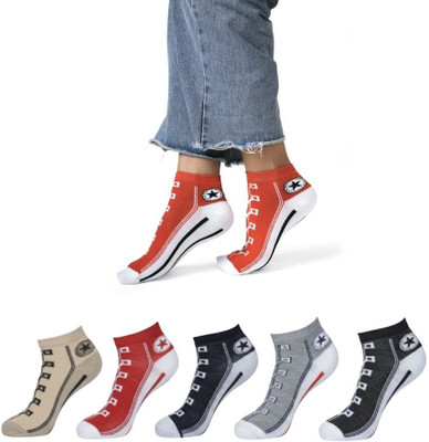 sockslab Unisex Self Design Ankle Length(Pack of 5)
