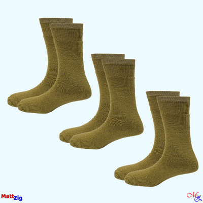 MATTZIG Men Solid Mid-Calf/Crew(Pack of 3)