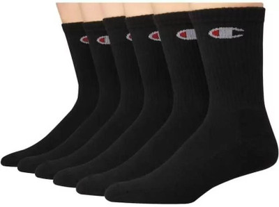 SHOESANDSOX Men & Women Solid Mid-Calf/Crew(Pack of 6)