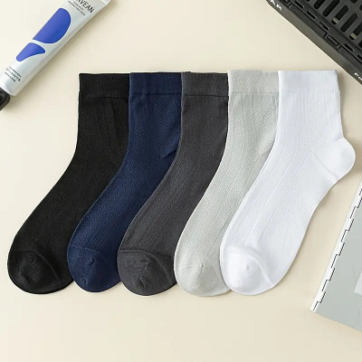 Basketship Men Solid Mid-Calf/Crew(Pack of 5)