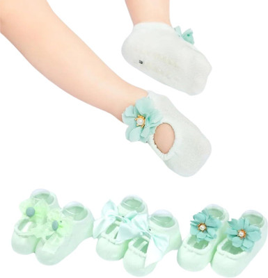 GUCHIGU Baby Boys & Baby Girls Solid Peds/Footie/No-Show(Pack of 3)