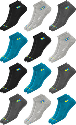 Swagr Men & Women Solid Ankle Length(Pack of 12)