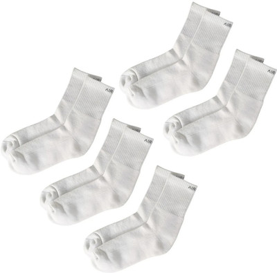 Air Garb Comfort Premium Quality Cotton Socks Men & Women Solid Mid-Calf/Crew(Pack of 5)