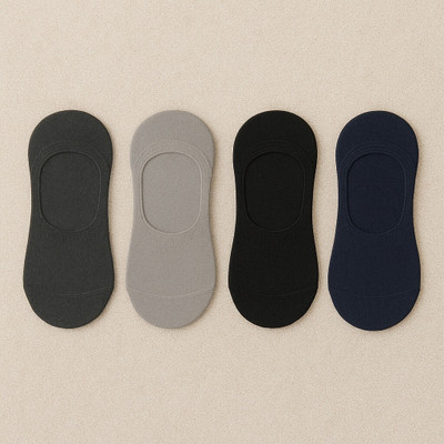 owilens Men Solid Peds/Footie/No-Show(Pack of 4)