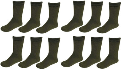 Akeet Trend Men Solid Mid-Calf/Crew(Pack of 12)