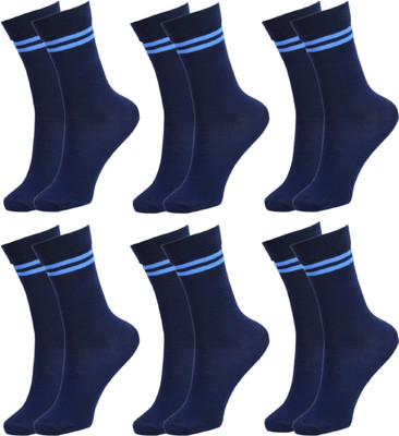 Uvlog Boys & Girls Solid Mid-Calf/Crew(Pack of 6)