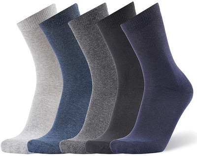 JH Retreat Men Solid Calf Length, Mid-Calf/Crew(Pack of 5)