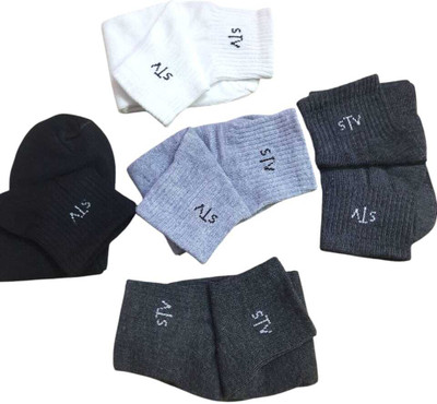 S.T.V Men Self Design Ankle Length, Calf Length(Pack of 5)