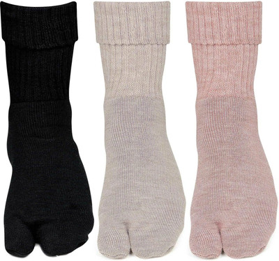 BONJOUR Women Solid Mid-Calf/Crew(Pack of 3)