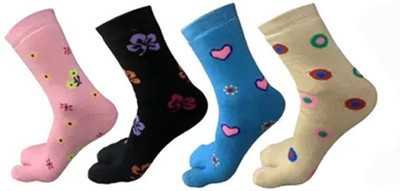 Aivira Women Printed Calf Length(Pack of 4)