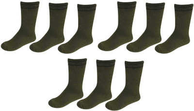 VAPINDIA Men Solid Mid-Calf/Crew(Pack of 9)