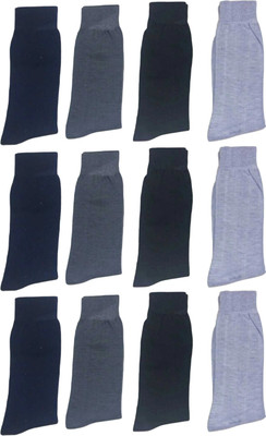 Broova Men Solid Mid-Calf/Crew(Pack of 12)