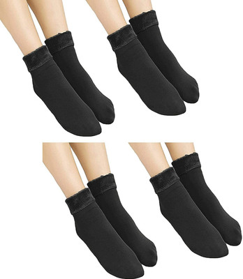 OXYFLY Women Solid Ankle Length(Pack of 4)