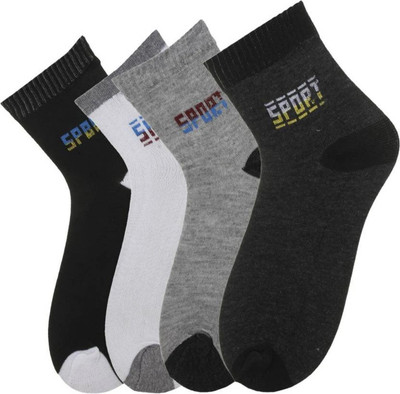 SPORT Men & Women Self Design Ankle Length(Pack of 4)