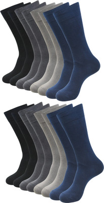 VAPINDIA Men Solid Mid-Calf/Crew(Pack of 8)