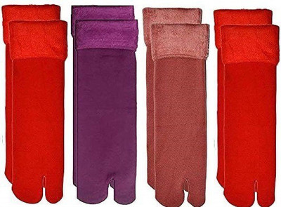 FATON Women Solid Calf Length(Pack of 4)