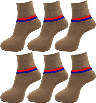 VAPINDIA Unisex Self Design Mid-Calf/Crew(Pack of 6)