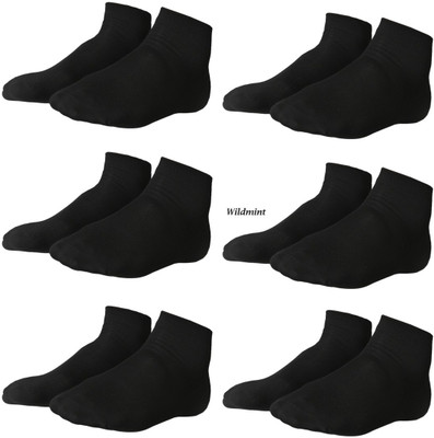 WILD MINT Men & Women Solid Ankle Length(Pack of 6)