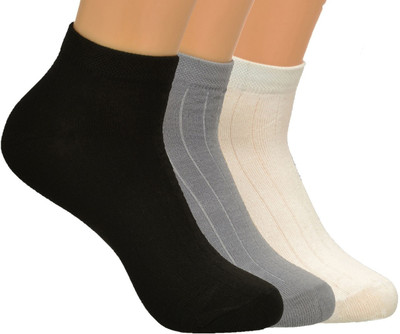 REDCARP Men & Women Solid, Striped Ankle Length, Mid-Calf/Crew, Peds/Footie/No-Show, Low Cut(Pack of 3)