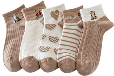 SoxLife Women Self Design Ankle Length(Pack of 5)