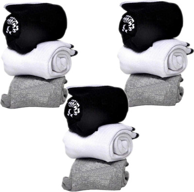 vactly Men & Women Self Design Ankle Length(Pack of 9)