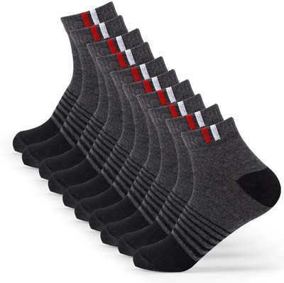 RECKZOZ Men Striped Ankle Length(Pack of 5)