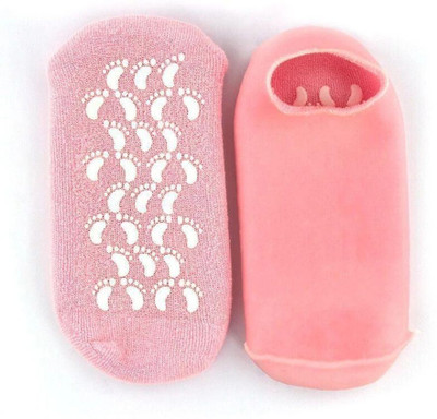 Shree Varni Enterprise Moisturizing Gel Socks with Aloe Vera, Jojoba Seed Oil, Olive Oil, Vitamin E, Pack of 1(Free Size, PINK)