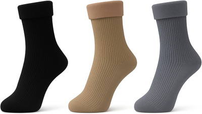 MIKONIKO Women Solid Ankle Length(Pack of 3)