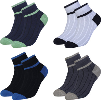 FD REDO Men & Women Color Block Ankle Length(Pack of 4)