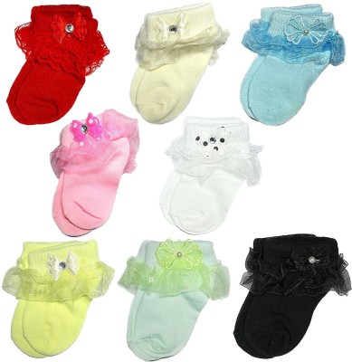 Karoli Collection Baby Girls Self Design Calf Length(Pack of 4)