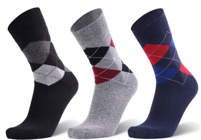 ANCHOR Men Argyle Mid-Calf/Crew(Pack of 3)