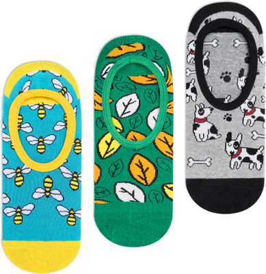 Dynamocks Men & Women Printed Peds/Footie/No-Show(Pack of 3)