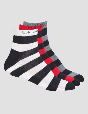 U.S. POLO ASSN. Men Color Block Ankle Length(Pack of 3)