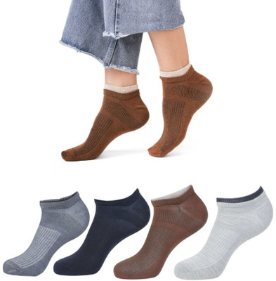 sockslab Men & Women Perforations Ankle Length(Pack of 4)
