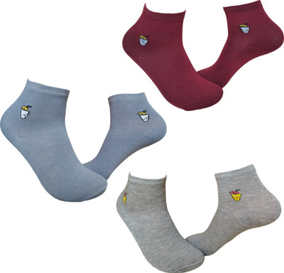 Pollo Loco Men & Women Solid Ankle Length(Pack of 3)