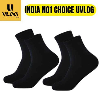 Uvlog Men & Women Solid Ankle Length(Pack of 2)