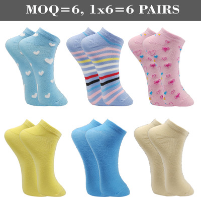 TRAZO Women Self Design Ankle Length(Pack of 6)