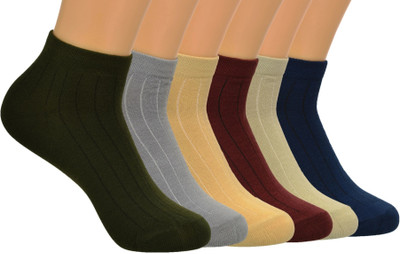 VESTURA Men & Women Solid, Self Design Ankle Length, Calf Length, Over the Knee, Peds/Footie/No-Show(Pack of 6)