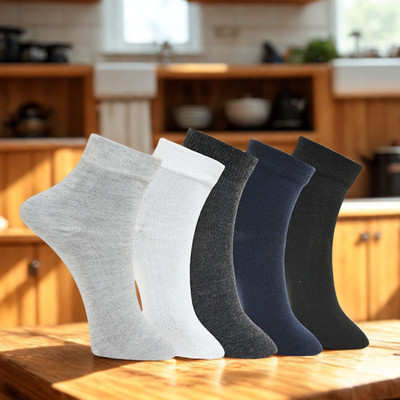 MJE Men Solid Ankle Length(Pack of 5)