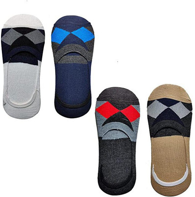FATON Unisex Printed Low Cut(Pack of 4)