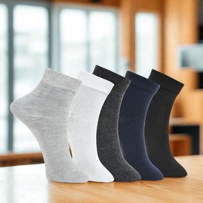 MJE Men Solid Ankle Length(Pack of 5)
