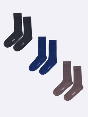 Air Garb Comfort Premium Quality Cotton Socks Men & Women Solid Mid-Calf/Crew(Pack of 3)