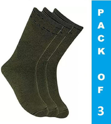 FATON Men Solid Mid-Calf/Crew(Pack of 3)