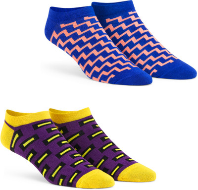 Dynamocks Unisex Printed Ankle Length(Pack of 2)