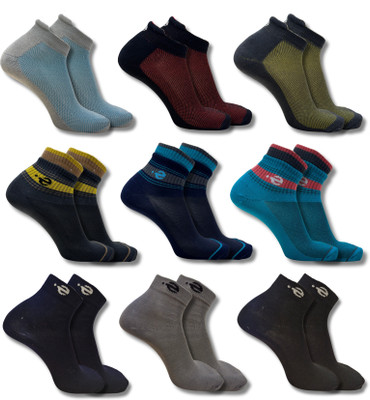 ecosync Unisex Solid Ankle Length(Pack of 9)
