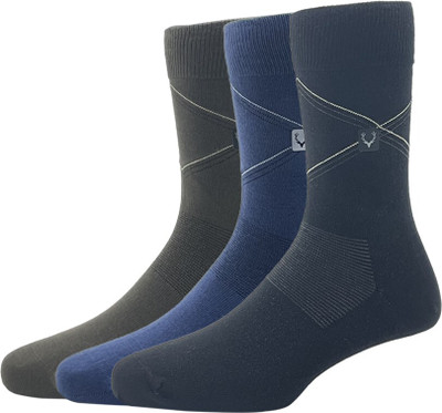 Allen Solly Men Self Design Mid-Calf/Crew(Pack of 3)