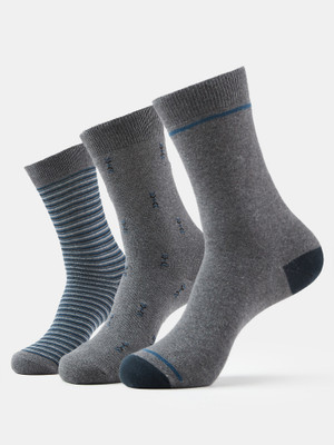 JOCKEY 7104 Compact Cotton Elastane Stretch Men Geometric Print Mid-Calf/Crew(Pack of 3)